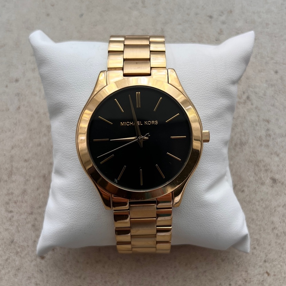 Michael Kors Women's Slim Runway Gold-Tone Watch MK3478